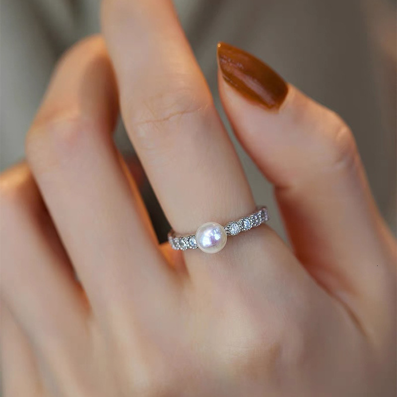 Jewlery Designer For Women Charming Freshwater Pearl Ring With A High-End Feel, Unique And Light Luxury Unisex Suitable Stacking Minimalist Style Inde