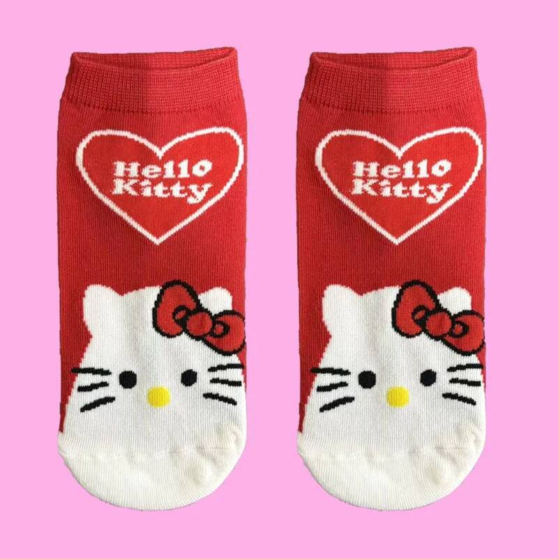 Designer 1/5 Pairs Of Sanrio Hello Kitty Cartoon Anime Cute Mid-Calf Socks For Women