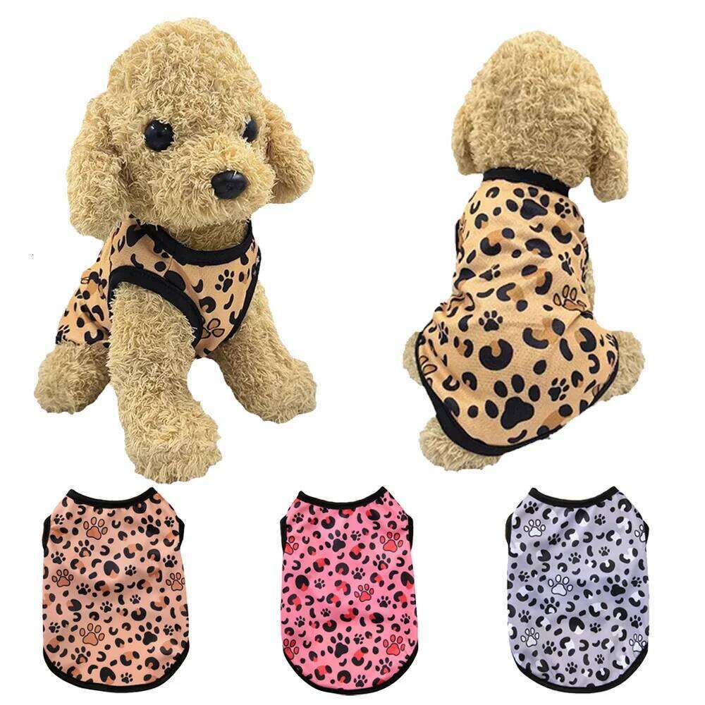 Dog Clothes for Small Medium Dogs Cats Summer Breathable Puppy Leopard-Print Sleeveless Vest Chihuahua French Pug Pet Clothing