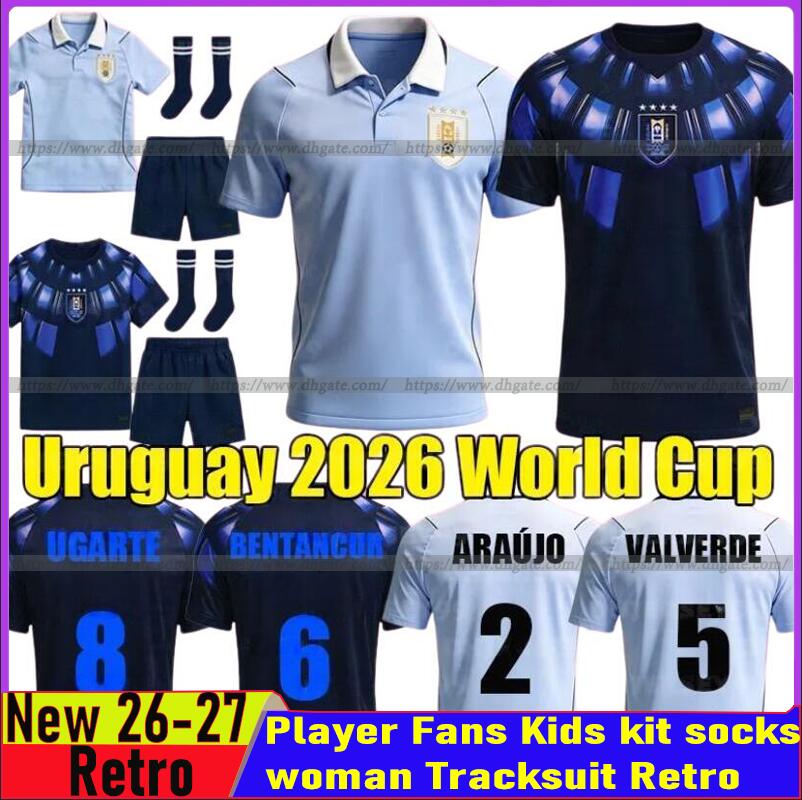 2026 World Cup Uruguay Men home away Fans 25 26 27 Soccer Jerseys N.DE LA CRUZ G.DE ARRASCAETA L.SUAREZ UGARTE Player Version National Team Football Shirts