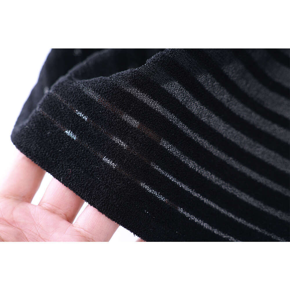g25 New Spring and Autumn Designer Fashionable and Elegant Fine Yarn Splicing Sexy Long Sleeve Black Knitted Dress