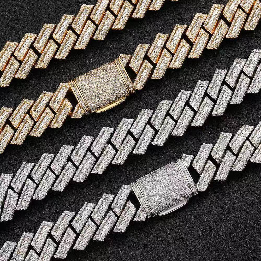 Morganite Necklace Designers' Style Diamond Silver Necklace Full Diamond Design Necklace Tested by GRA Cuban-style Ring-shaped Morganite Necklace