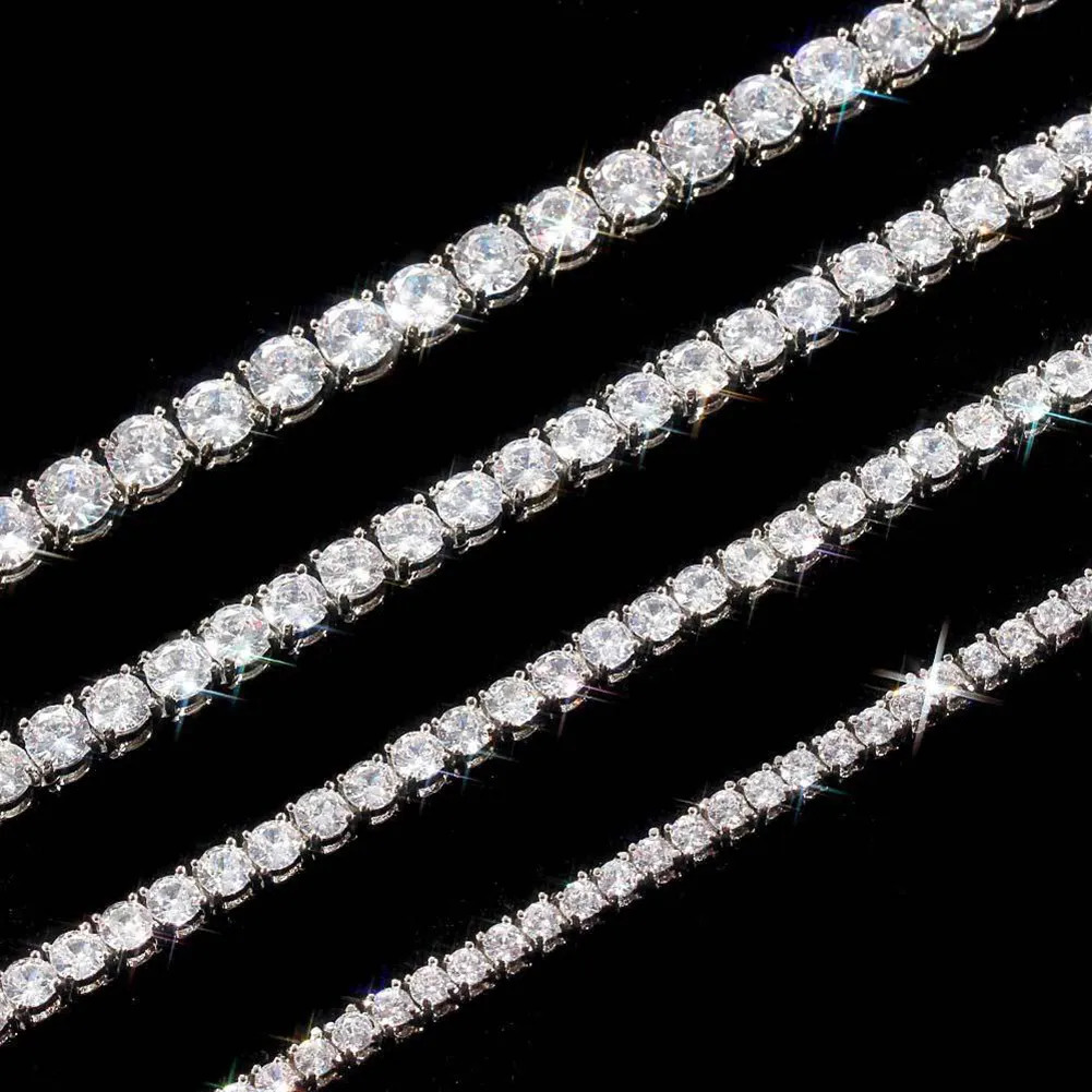 Fashion Jewelry Necklace Pass Diamond Tester 5mm VS Moissanite Iced Tennis Mens and Womens Chain Free Shipping