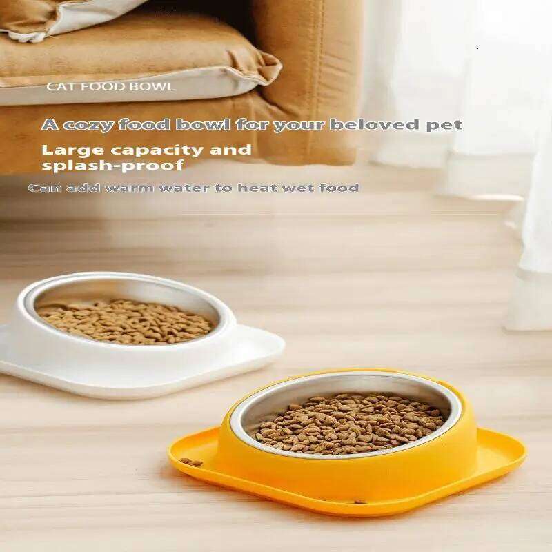 Cervical Spine Stainless Steel Cat Feeder Pet Oblique Food Basin Anti-knock Dog Bowl Protection 26W0330