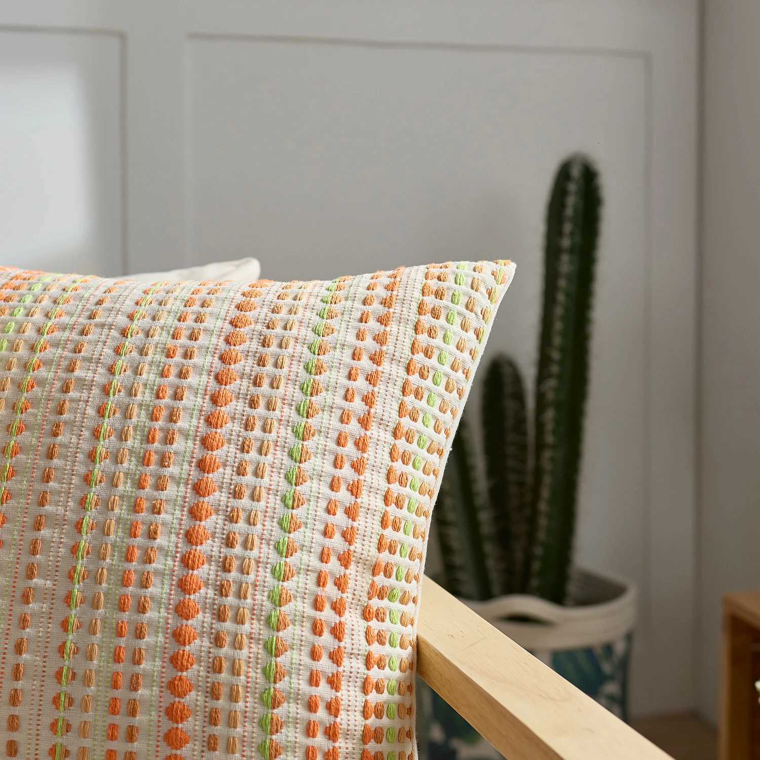 1pc modern Nordic style yarn-dyed polka dot pillow case suitable for bedroom sofa car pillow case no core H260330 - view 6