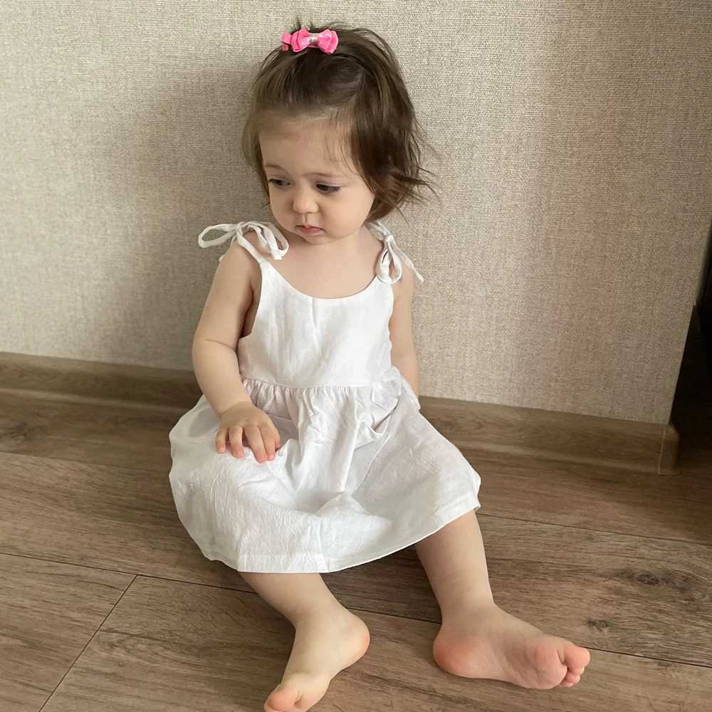 Kids Girls Summer Cotton Princess Dress Linen Suspenders Casual Cute Toddler Costume New Leisure Children Girls Retro DressT260330