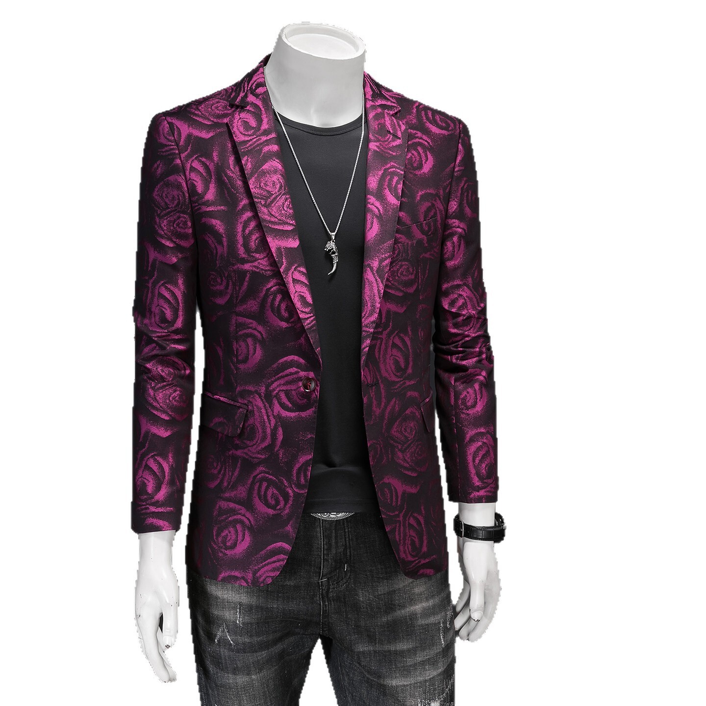 High-quality men's party, wedding, business and casual suit jacket, slim-fit Korean version single western-style shirt