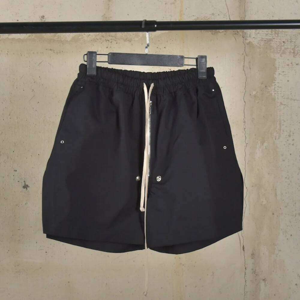 Ro25 Dark High Street Men's Quarter Pants Zipper Drift Straps Summer Casual Split Versatile Shorts Retro