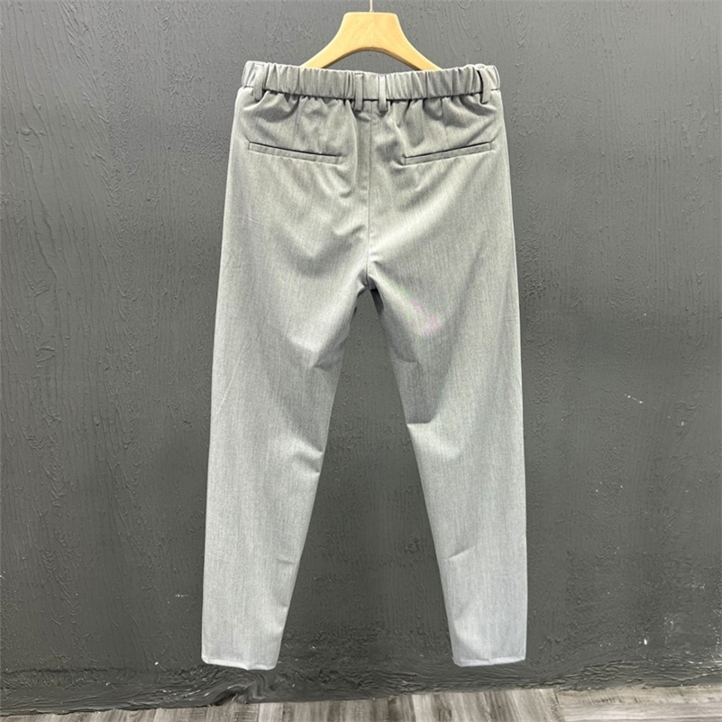 Mens Clothing Summer Fashion Business Casual All Match Suit Pants Formal Strecth Solid Straight Slim Trousers Pantalones Hombre 260327