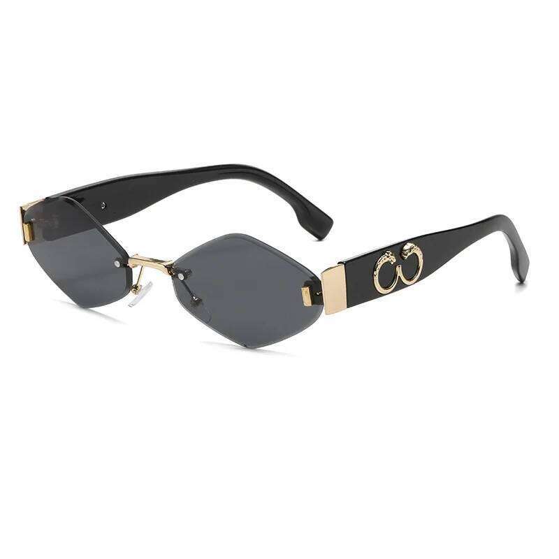 Fashion Hexagon Sunglasses Women Luxury Designer Rimless Polygon Sun Glasses Men Vintage Small Frame Eyewear Shades 26Y0330