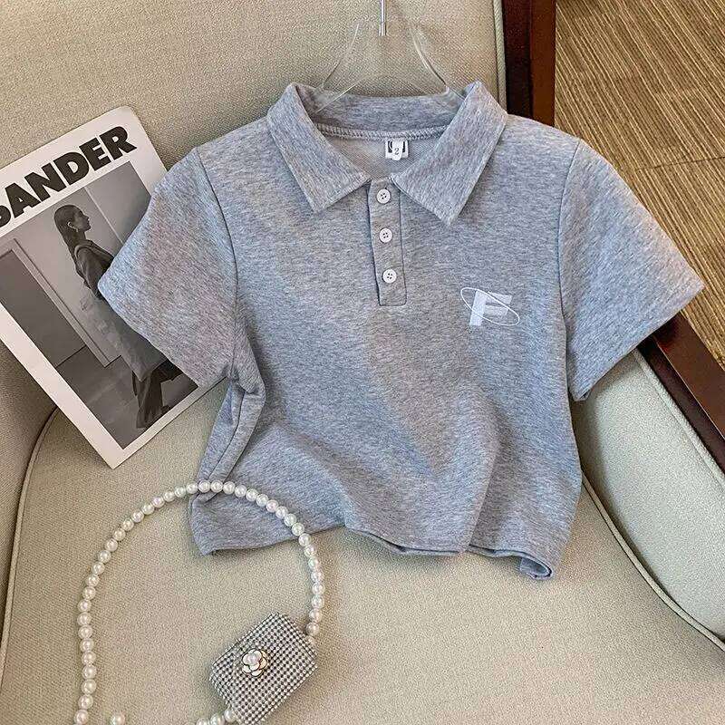 Spring And Summer New College Style Girls' Casual Sports Suit Loose Fit Short Sleeved Pants Two-Piece Set