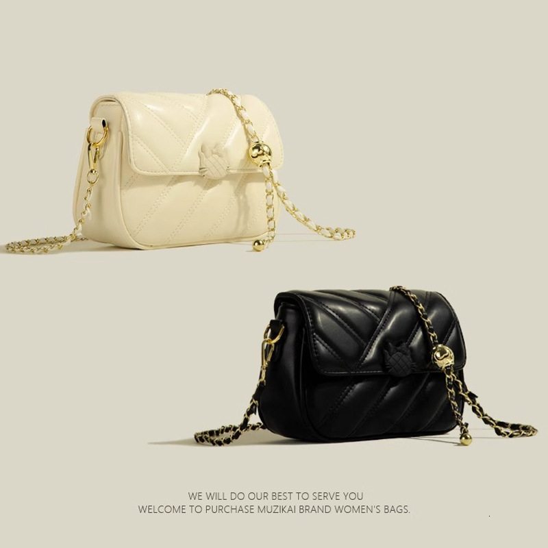 autumn and winter bags 2025 new model white high-end niche women's versatile chain crossbody bag