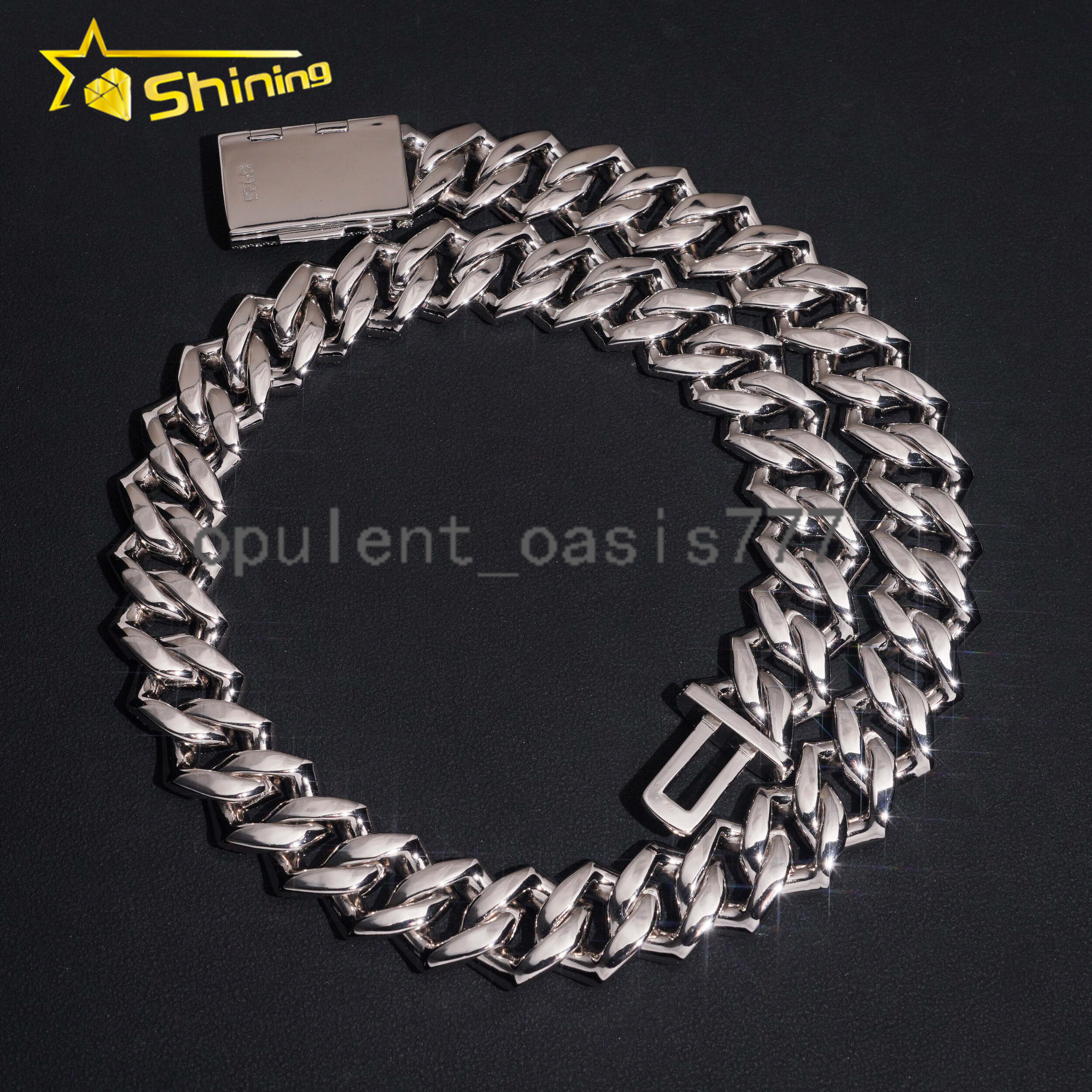 Hip Hop Jewelry 18mm 4 Rows Chain 925 Sterling Silver GRA Certificate Iced Out Necklace Moissanite Cuban Link Chain
