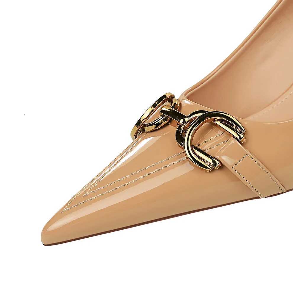 Women New Elegant 7cm 105cm High Heels Pumps Female Red Wedding Premium Dress Shoes Lady Trendy Metal Decoration Shoes Z260330