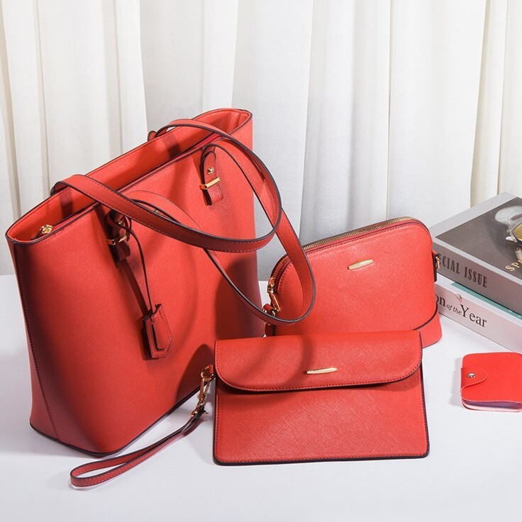 TB BHULAMTE Designer Luxury New Trendy Women's Bag, Vintage Socialite Shoulder Handbag, Large Capacity, Fashionable Crossbody Four-piece Set With