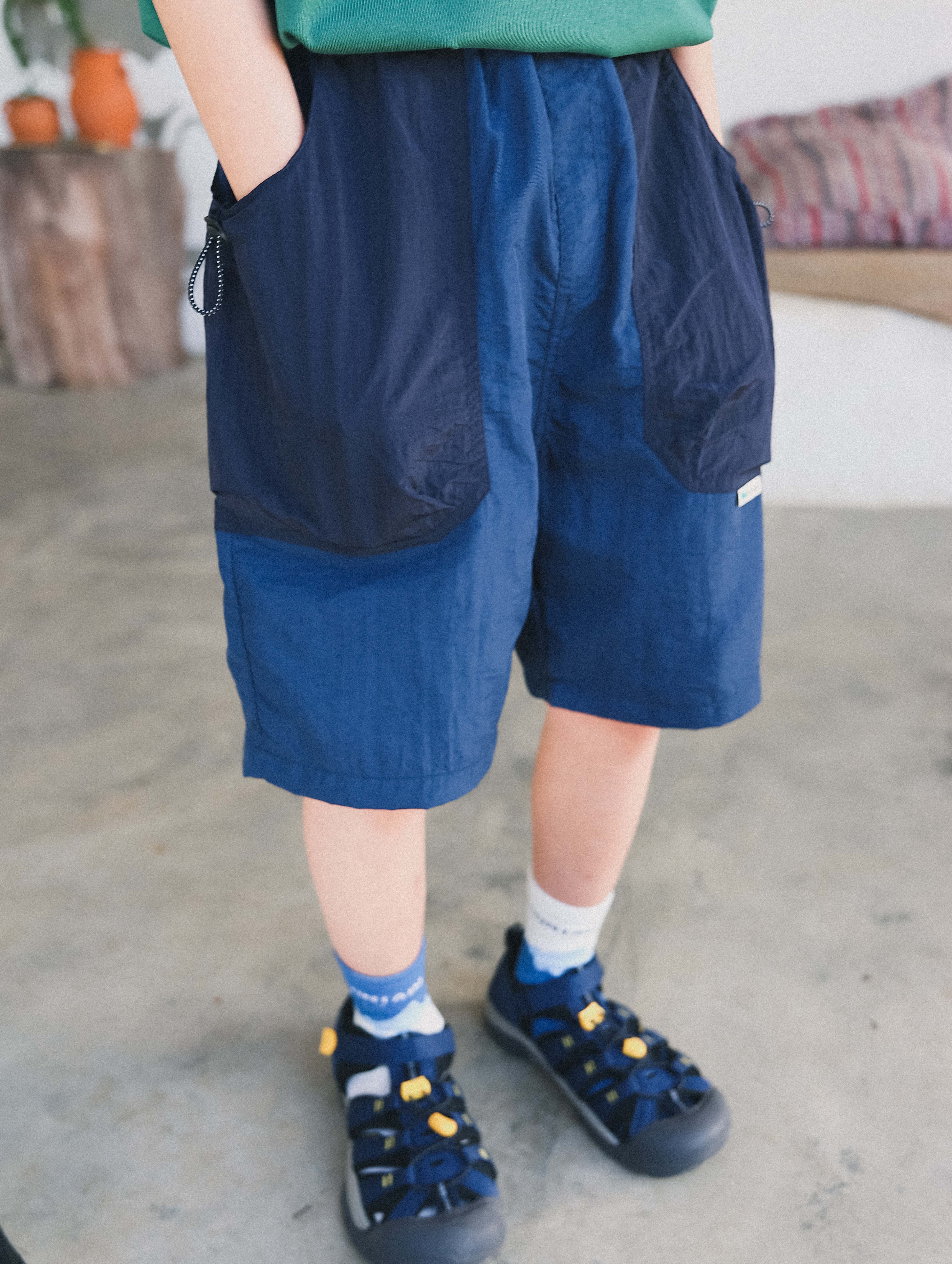Shorts Kids Mountain Style Color Block Pocket Quick Dry Shorts Casual Elastic Waist Cargo Shorts 26DX3209