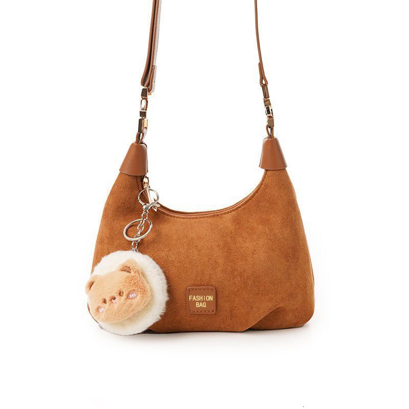 Everyday versatile style 2025 autumn new handbag, fashionable and simple suede crossbody underarm bag for women