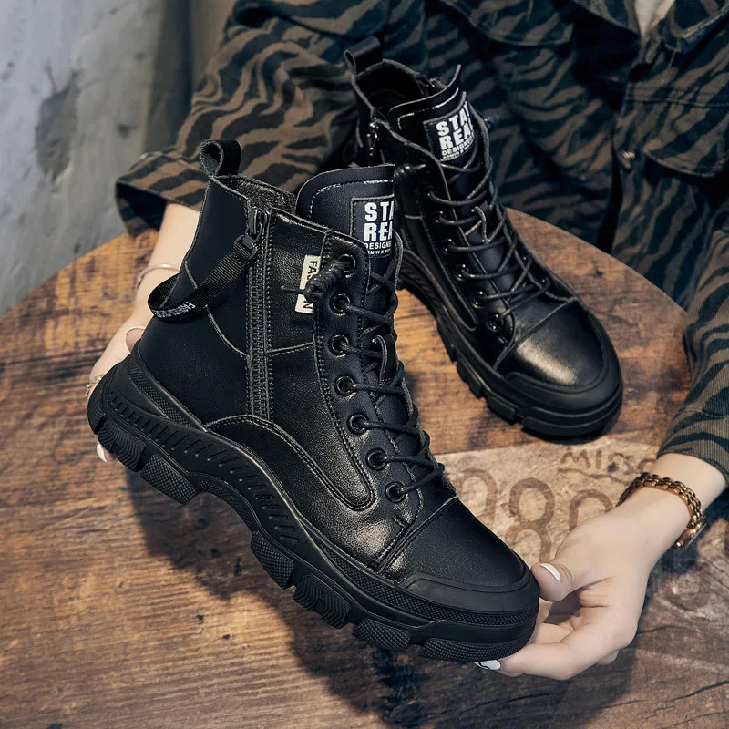 GKTINOO 2026 Autumn Winter Shoes Genuine Leather Sneakers Fashion Boots for Women Thick Sole Women Ankle Boots Ladies Botas 260327