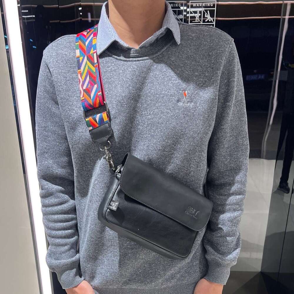 New Trendy Men S Crossbody Bag With Ribbon Casual Shoulder Versatile Street Ethnic Style Small Bag Mobile Phone Backpack High Quality Luxury Bag