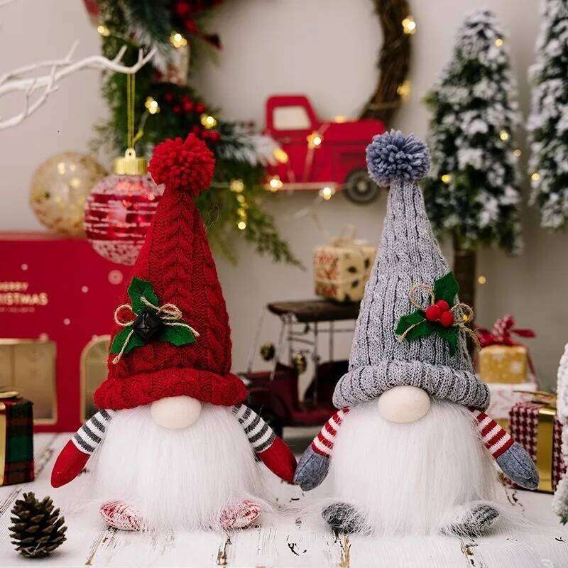 2025 Gnome 30cm Decorations Light Up Christmas Gnomes Plush Doll Ornaments Knited Elf Dwarf Gift Home Table Decoration