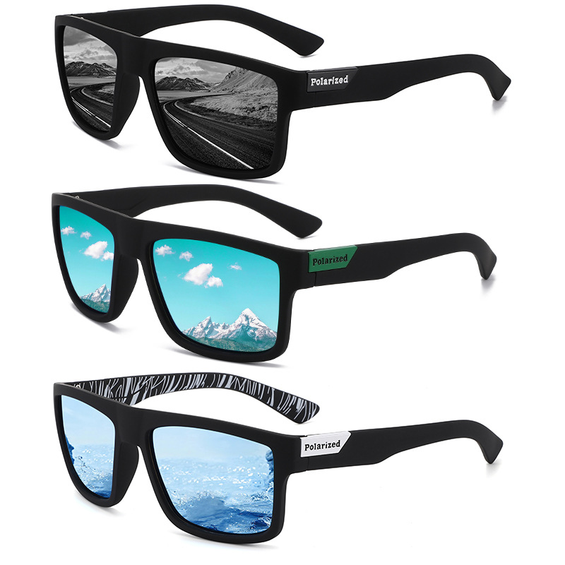 Cross border elastic paint large frame UV resistant riding mirror, European and American outdoor color changing driving polarized sunglasses