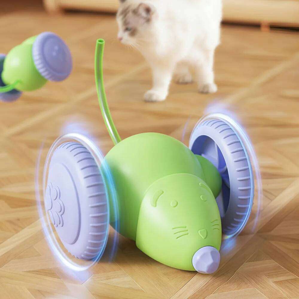 New Interactive Cat Toy Electric Mouse Car Automatic Teaser with Intelligent Obstacle Avoidance Pet Toys for Kittens