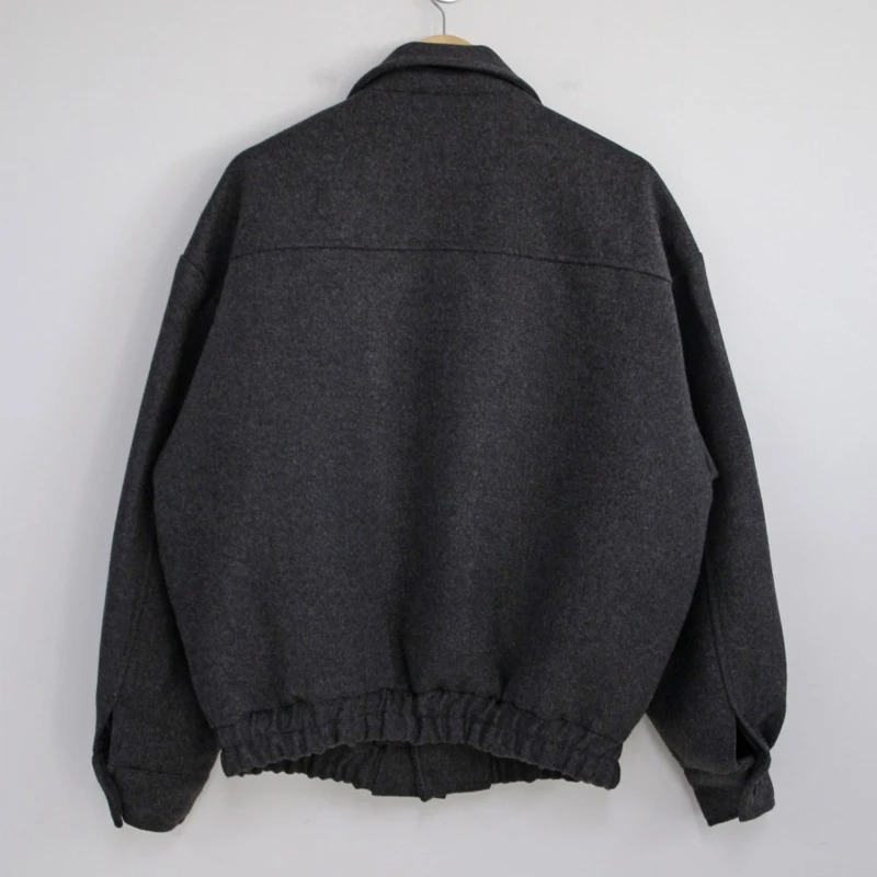 Loose Casual Mens Solid Color Jacket Fashion Daily Commuting Windproof Short Woolen Coat Thickened Warm 260327