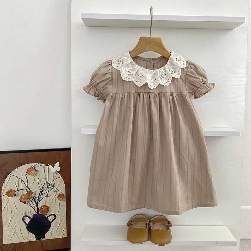 1-6Yrs Kids Baby Dress Summer Girls Sweet Lace Collar Princess Dress New Kids Baby Girls Dress Cotton Children Clothes DressT260330