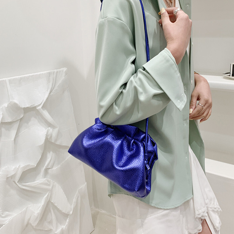 Free Shipping High Value Metallic Drawstring Bag for Women Shiny Evening Clutch Mini Crossbody Purse with 6 Colors