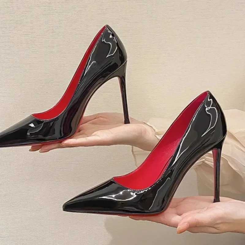 New Sexy Black High Heels for Ladies Women 7-9cm Stiletto Pointed Toe Shoes Women Nightclub Prom Party Shoes 42 Z260330