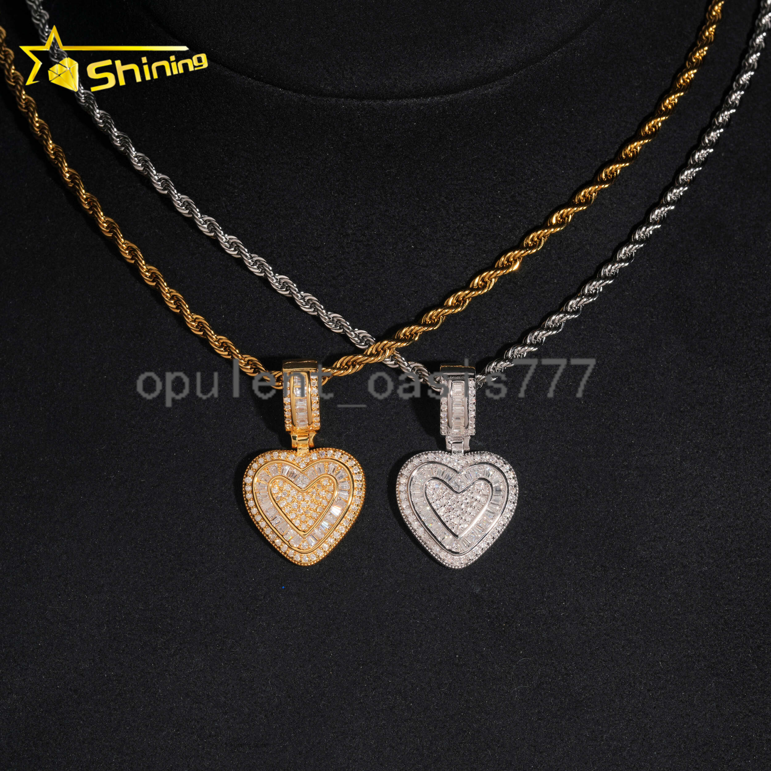 No Tarrifs USA Warehouse GRA Cert 925 Sterling Silver Hip Hop Iced Out VVS Moissanite Diamond Heart Pendant