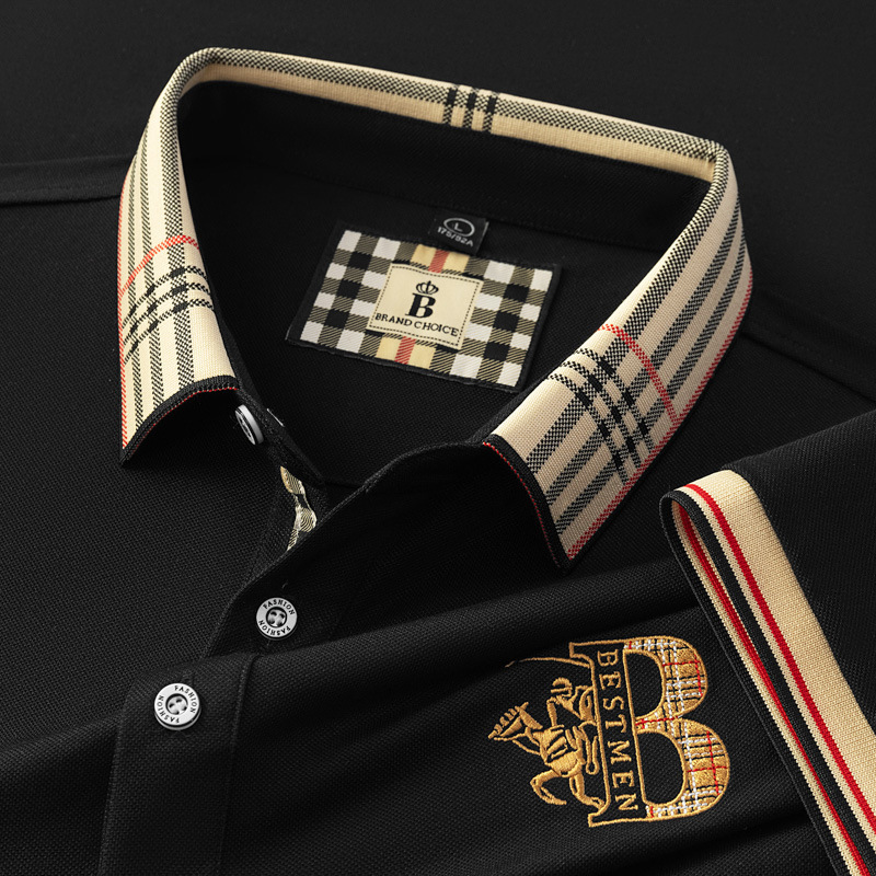 Men's Summer New Design - Loose Embroidered Short-sleeved T-shirt - Men's Business Collar Polo Shirt - Designer Short-sleeved Shirt - Luxuri