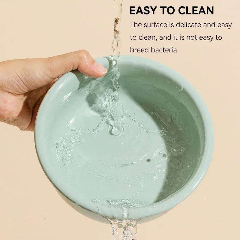 800ml Food Water Bowl with Wood Stand Small Medium Dogs Elevated Drinking Eating Feeder Pet Cat Dog Ceramic Feeding Supplies 26W0330