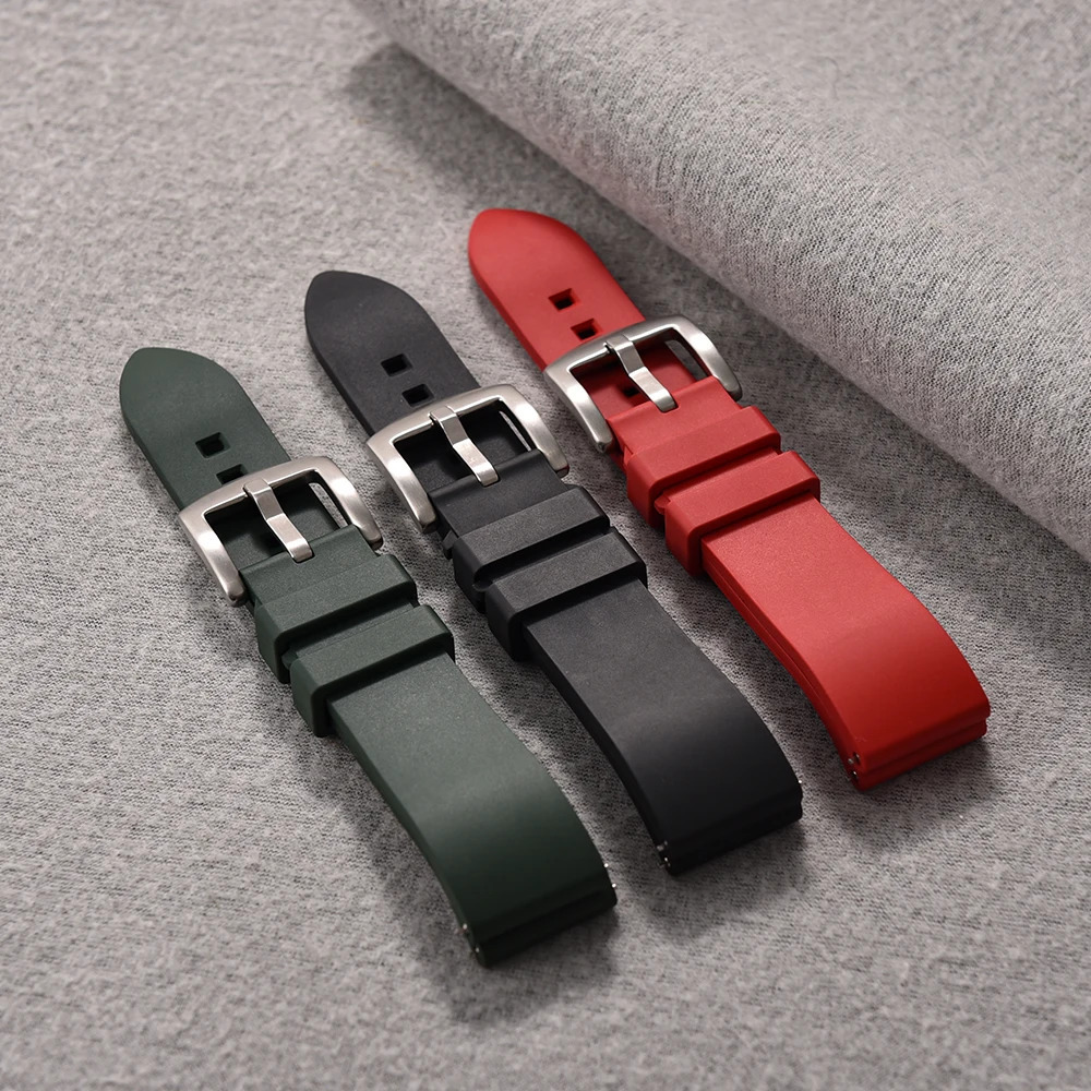 18192021222324mm FKM Rubber Watch Strap Diving Sports Quick Release Bracelet for TissotSeikoOmegaWatch Band 260318