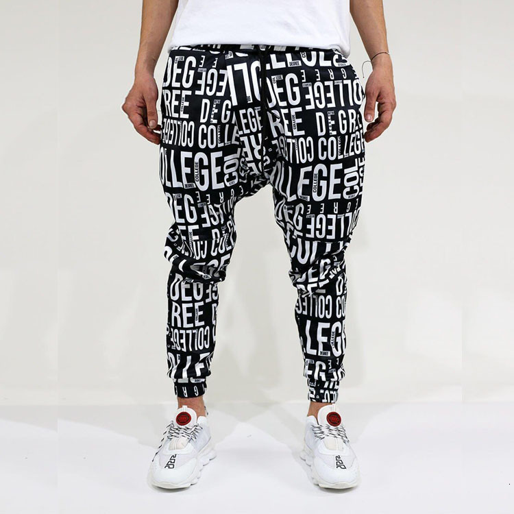 European and American summer men's stretch casual pants, long pants, jogger pants, hip-hop loose men's baggy pants, wholesale, high elastici