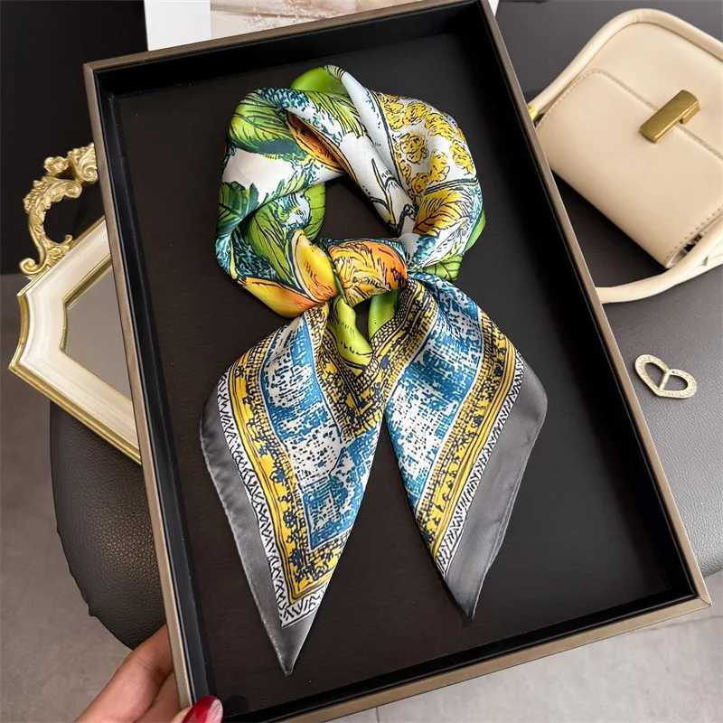2026 New Lemon Print Silk Square Scarf Wen scarf Soft Satin Kerchief Scarves Fashion Decorate Hijab Fem band X260328