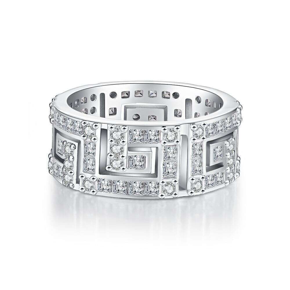 Ring Luxury Jewelry Exquisite Flower Shaped Adjustable Zircon Ring For Women High Carbon Diamond Radiant Ice Cut Zircon Wood Color Style Pure Silver E