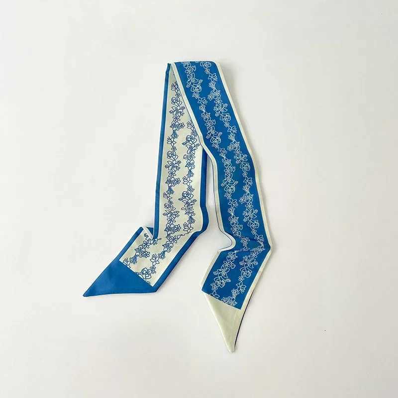 Green Long Strip Small Silk Scarf Fem Thin Strip Streamer Tied Hair Tied Bag Decorative Souvenir Ribbon Luxury X260328