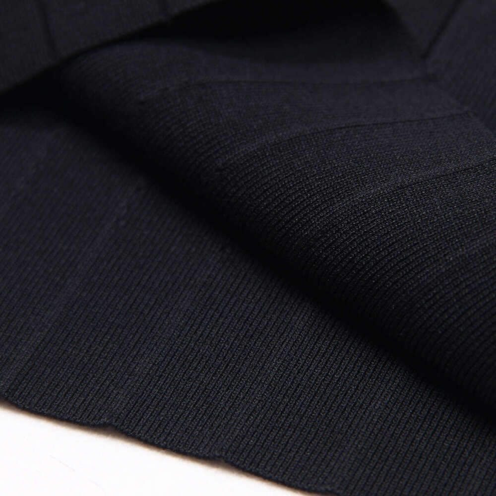 Summer and autumn new designer European and American fashionable high-quality knitted lapel slim fit women's A9 short sleeved dress