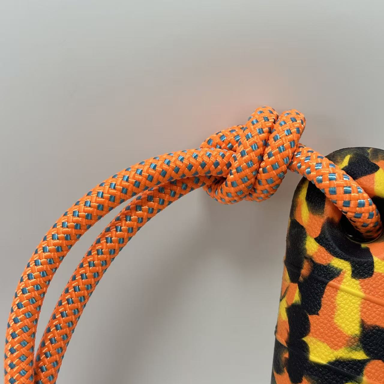 Camouflage Ham Dog Chew Stick with Rope, Durable Teething Toy for Small Medium Large Breeds