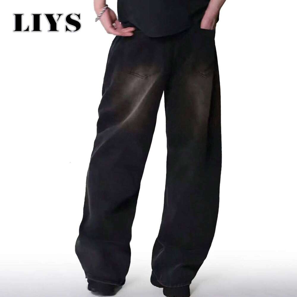 Four Season Men's Korean Version Student Casual Pants High Street Straight Loose Wide Leg Jeans Black Gray Blue Baggy Jean 26Y0330