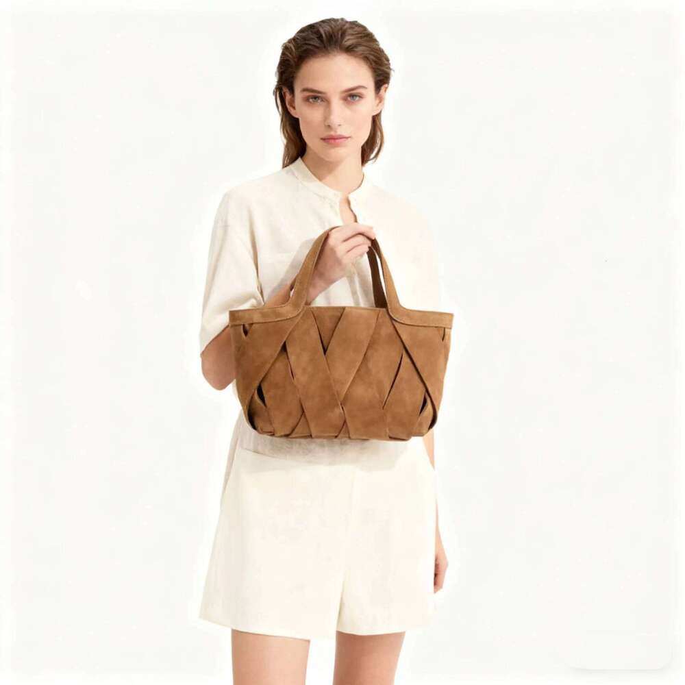 Luxury Faux Suede Weave Solid Shoulder Bags High Quality Simple Versatile Fashion New Style Handbags For Women Hot TIANOUDAISHU