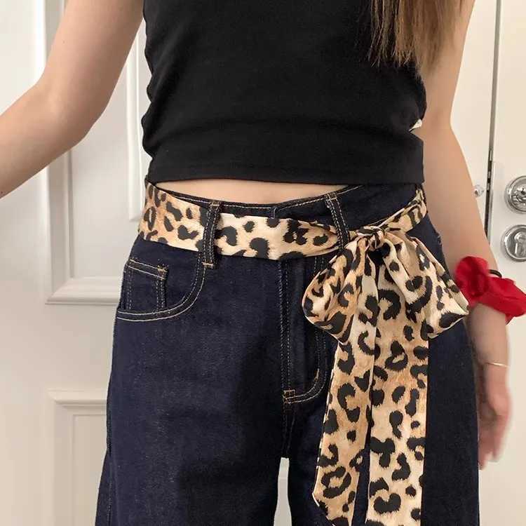 New Lightweight Retro Leopard Print Belt wen Decorative Cinched Waist Versatile Style Girl Narrow Long Tie Scarf 8S21 X260328