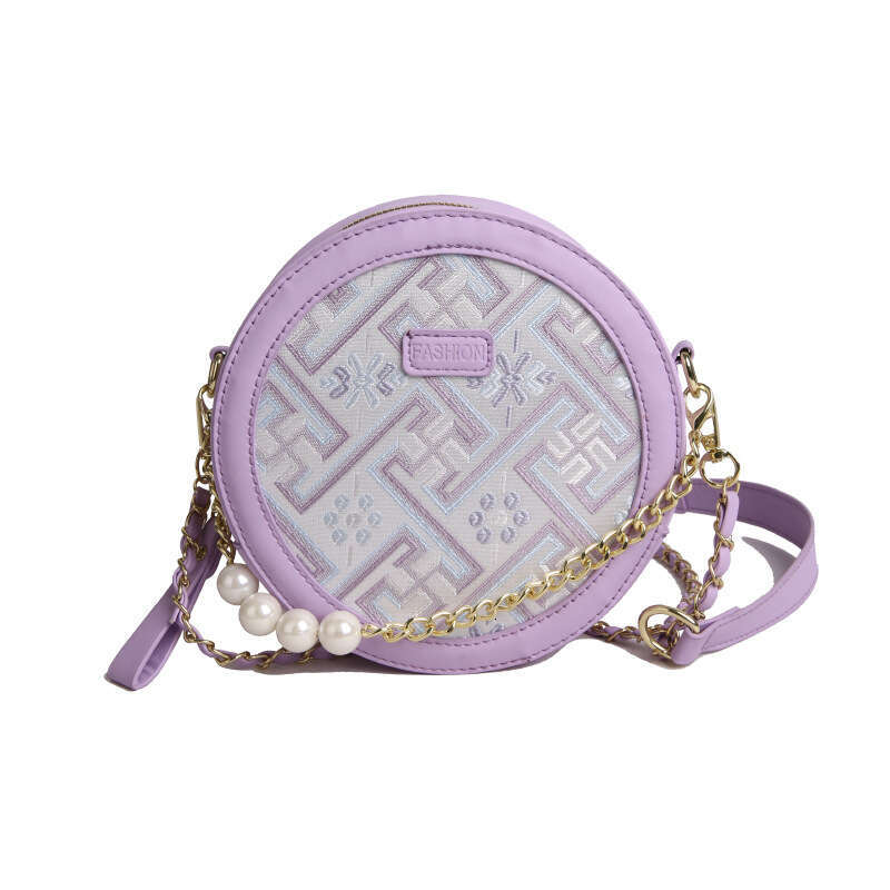 High-End Light Luxury Small Round For Women 2026 Spring Summer Versatile Stylish New Chinese Style Chain Shoulder Crossbody Bag Chinese Embroidery Fas