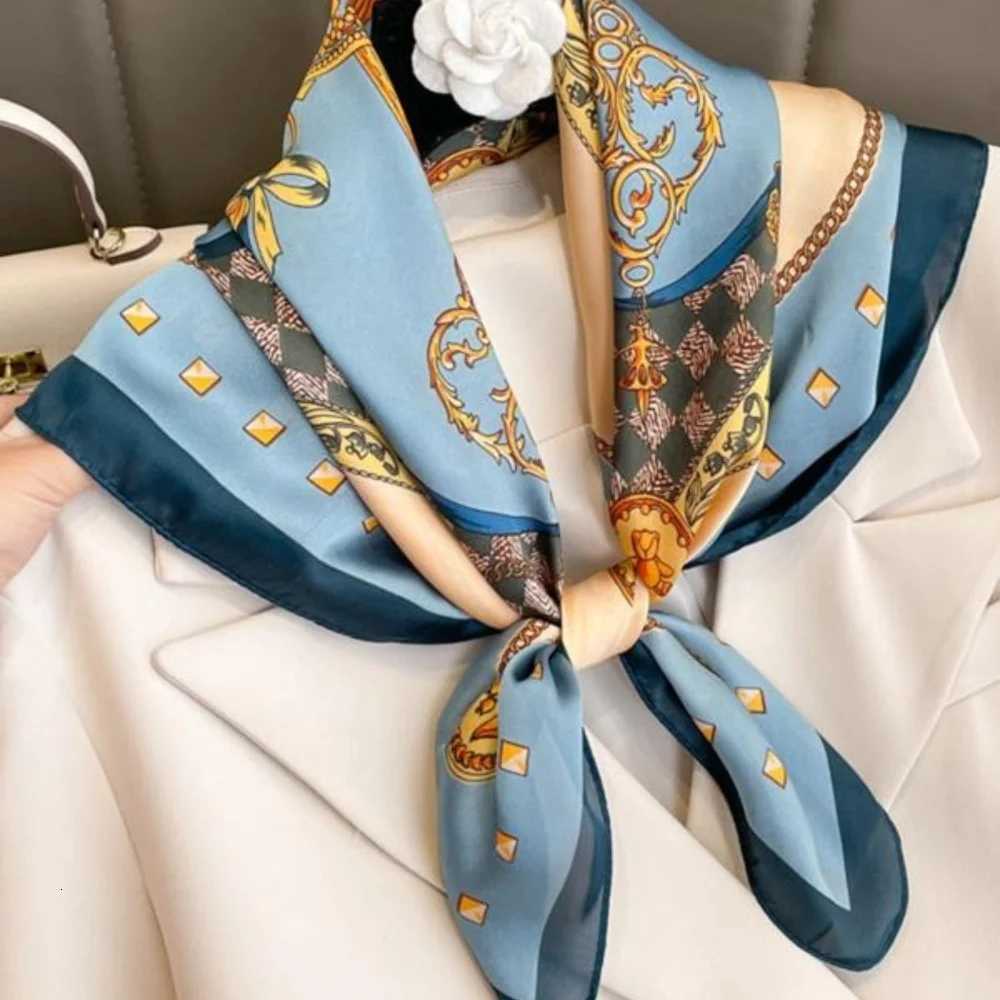 Ladies fashion scarf 70x70cm new silk satin square scarf elegant womens accessories suitable for all seasons Z260330