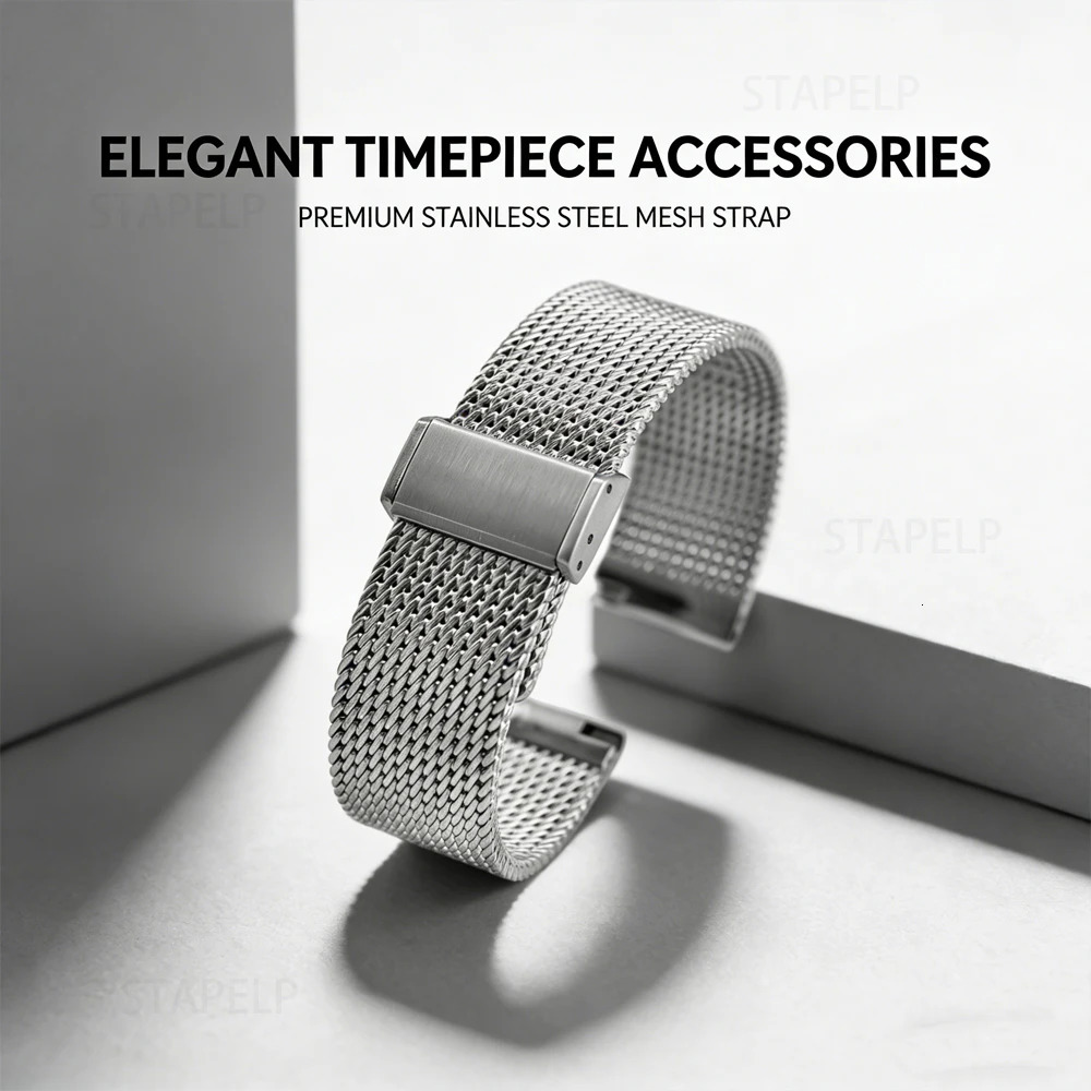 18mm 19mm 20mm 21mm 22mm Quick Release Stainless Steel Mesh Watch Strap Dive Metal Bracelet For Men Women 260318