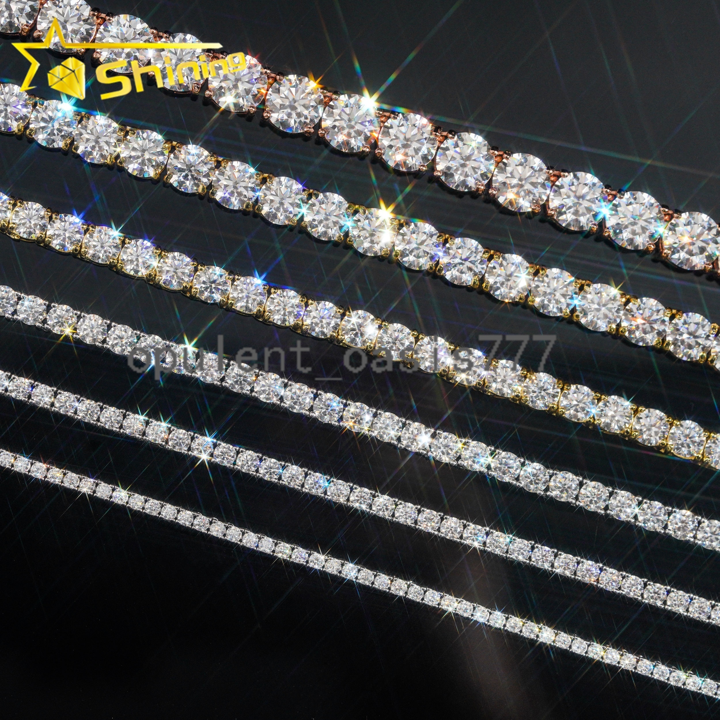 Cheapest Price 925 Sterling Silver 2mm 3mm 4mm VVS Moissanite Diamond Necklace Bracelet Moissanite Tennis Bracelet Chain
