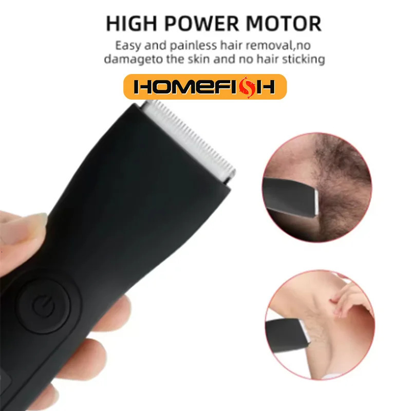 HOMEFISH Mens Body Hair Trimmer for Men Balls Women Lady Shaver Hair Removal Bikini Trimmer Groin Body Shaver 260321