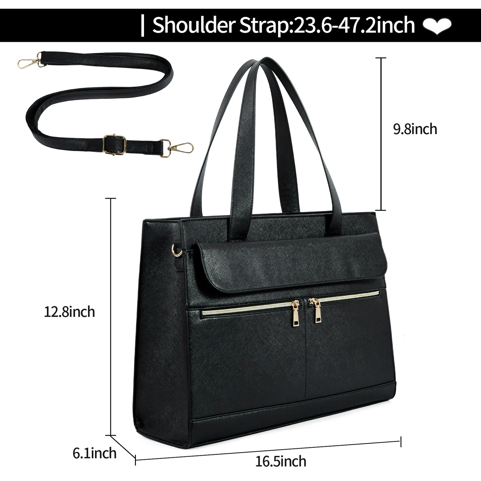 Large Capacity Laptop Tote Bag Travel Work Briefcase Shoulder Crossbody 260317