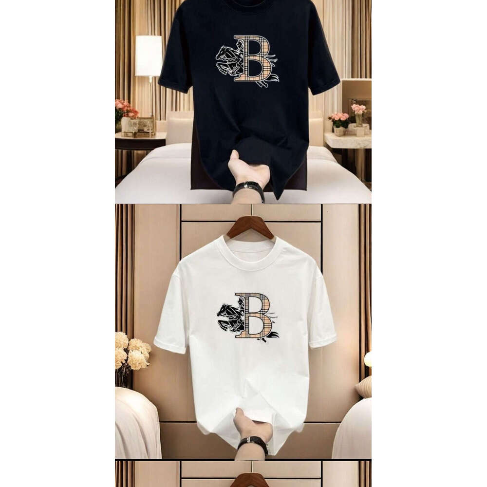 luxury Summer Letter Print Simple Versatile Short Sleeve T-Shirt Couples, Heavyweight Half-Sleeve Tee for Men and Women